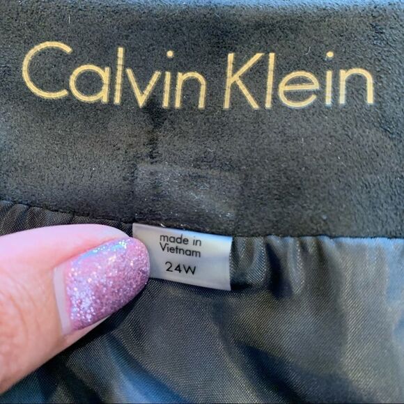 Calvin Klein Black Skirt with Gold Trim Size 24W - Picture 6 of 9